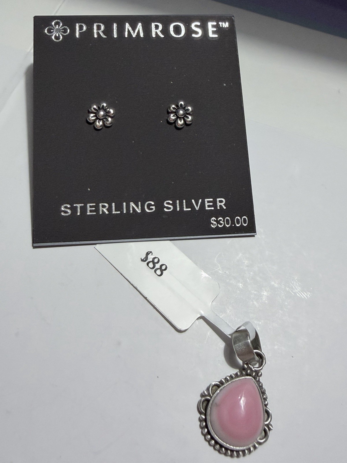 925 Sterling Siver Conch Pendant And Daisy Earring Lot