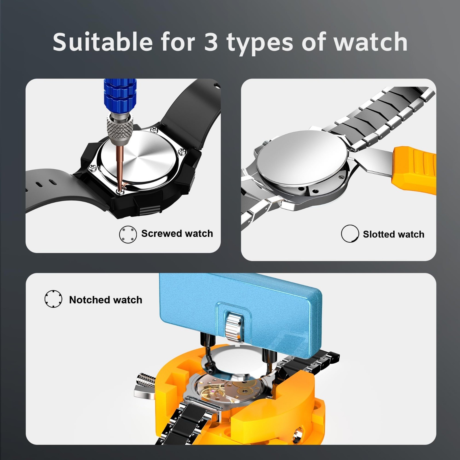 Watch Repair Kit – Battery Replacement, Link Removal, Resizing Tools, Opener & S