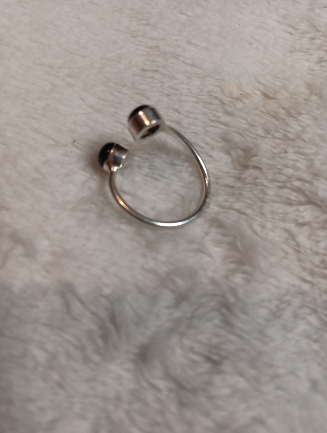Sterling Silver Adjustable One Size Wrap Around Black Onyx Ring
