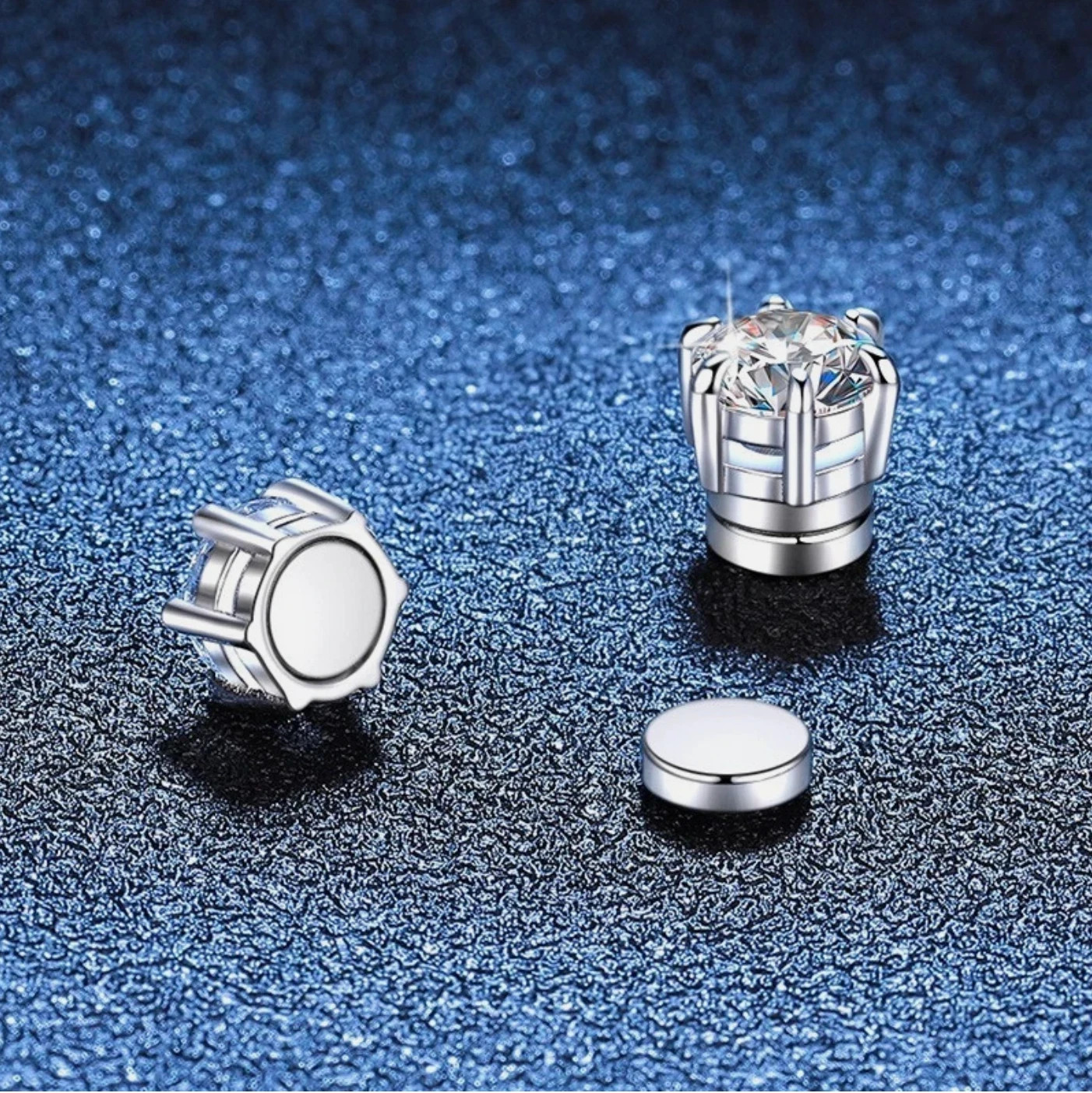 Certificated Moissanite Diamond 925 Sterling Silver Magnetic Stud Earring IE6