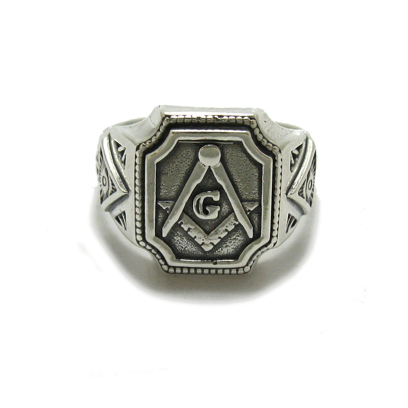 Mens 925 Silver Ring – Masonic Masonic Signet Ring 16mm Handmade