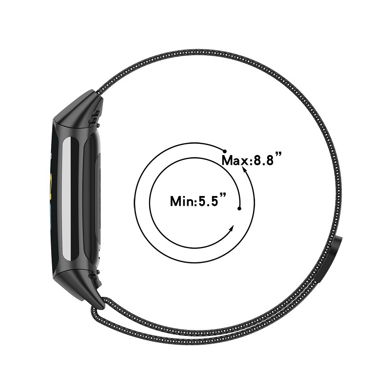For Fitbit Charge 6 Replacement Strap Metal Milanese Magnetic Loop Steel Band