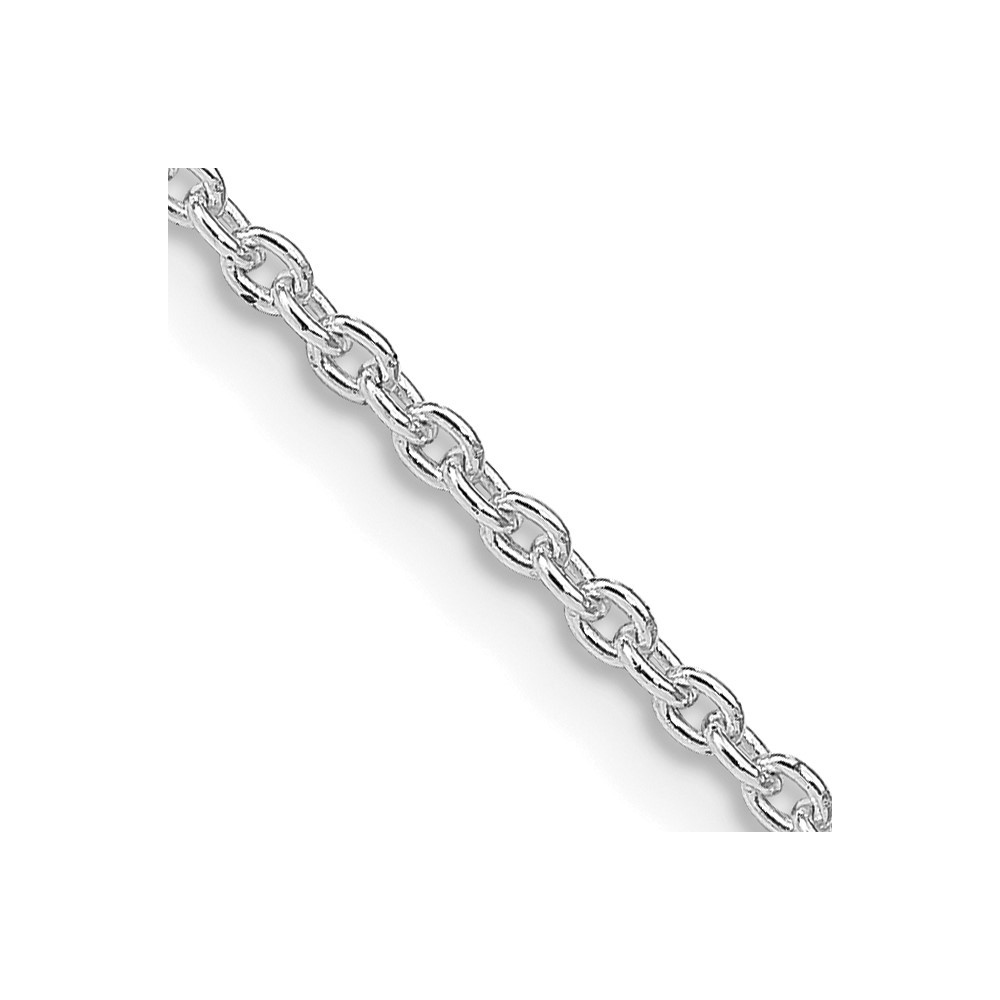 Sterling Silver Rhodium-plated 1.95mm Cable Chain Necklace 36″