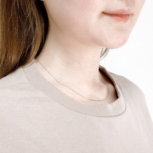 Pt999 Solid Pure Platinum 2.1g 0.9mm Round Cable Chain Necklace 16.5″ MIJapan