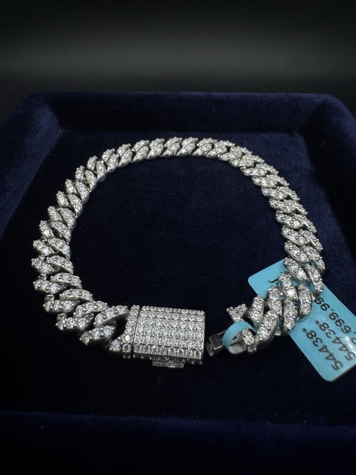 Real Miami Cuban Moissanite Prong Link Solid 925 Silver Bracelet 8 Inches 10mm