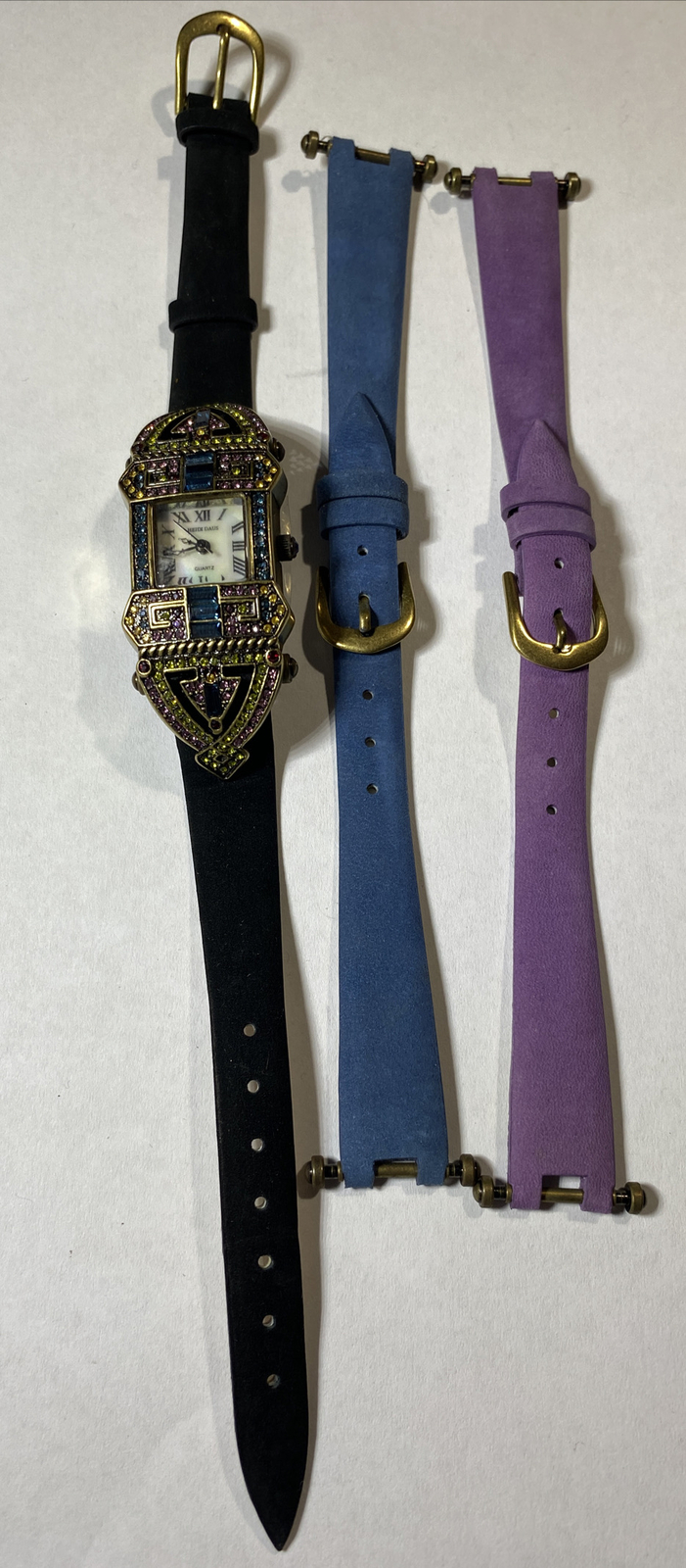 NEW Heidi Daus Art Deco Crystal Face Multi-strap Watch Set Swarovski Crystals