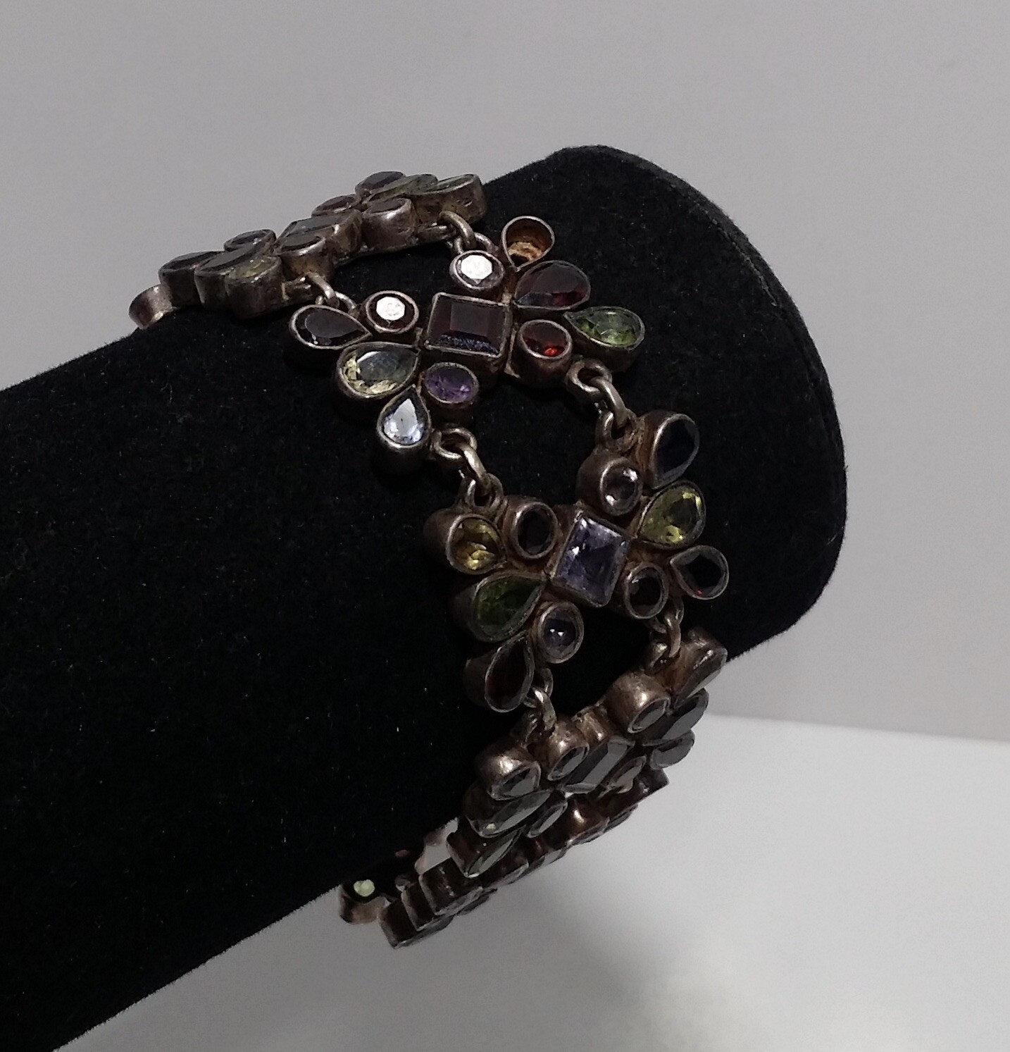 925 STERLING SILVER MULTI-GEM BRACELET