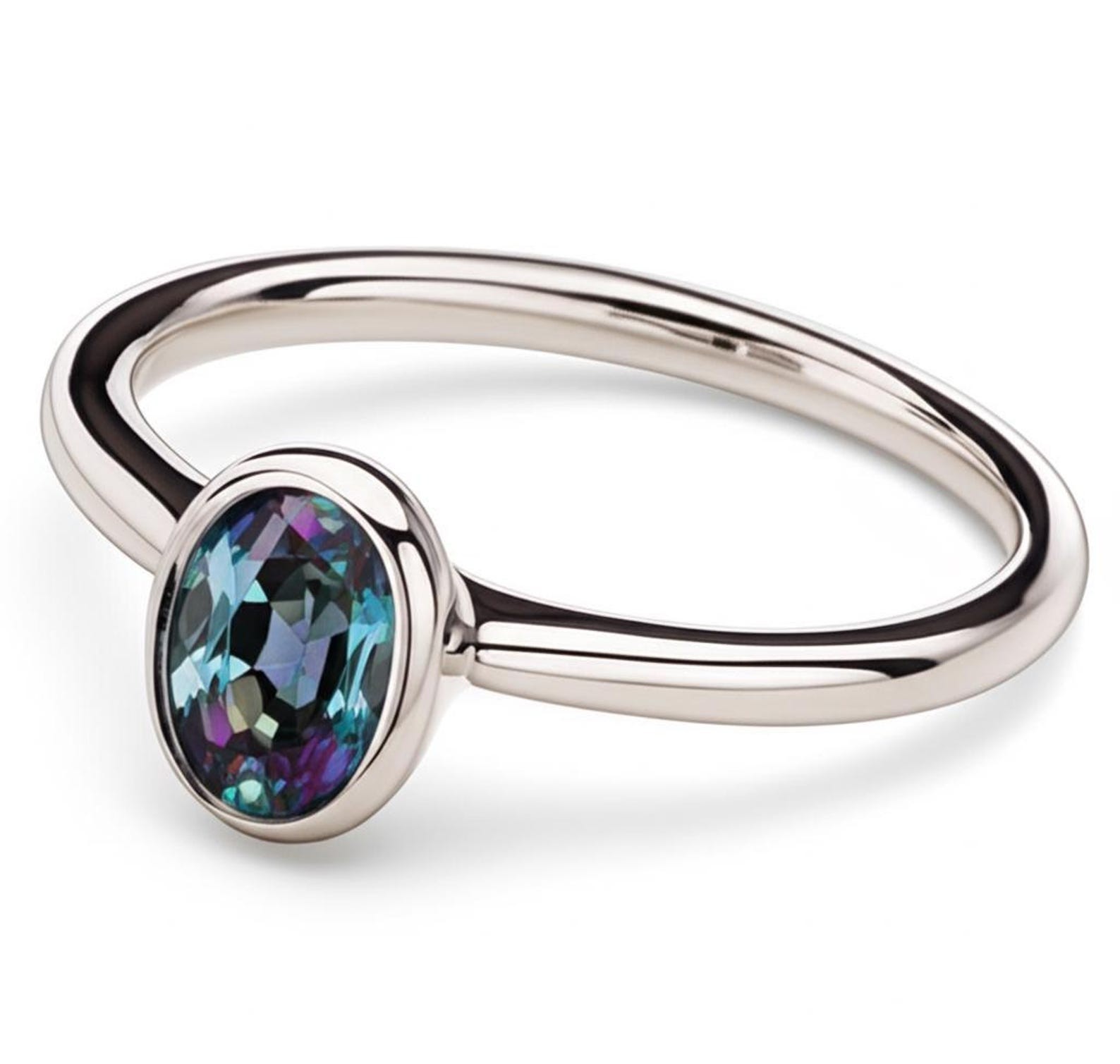8 Ct Stone Natural GIE Certified Alexandrite Ring 925 Sterling Silver Oval Cut