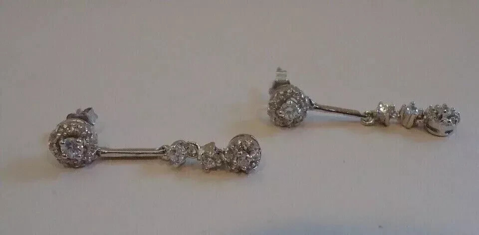 2Ct Round Lab-Created Moissanite Drop & Dangle Earrings 14K White Gold Plated