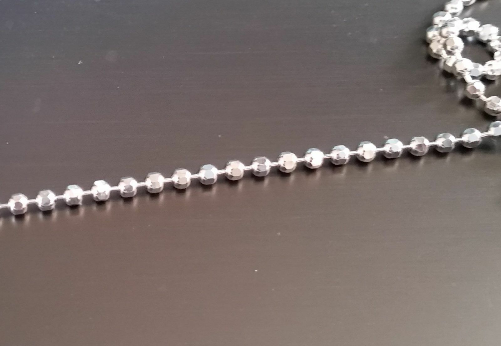 Diamond Cut Bead Chain – 2.2mm (Necklace,Bracelet,Anklet) – Sterling Silver [TE]