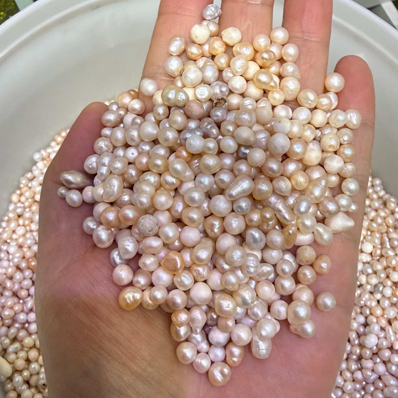 50g 200PCS 2-3mm Mini Cultured Pearl Loose Beads Baroque White Freshwater DIY