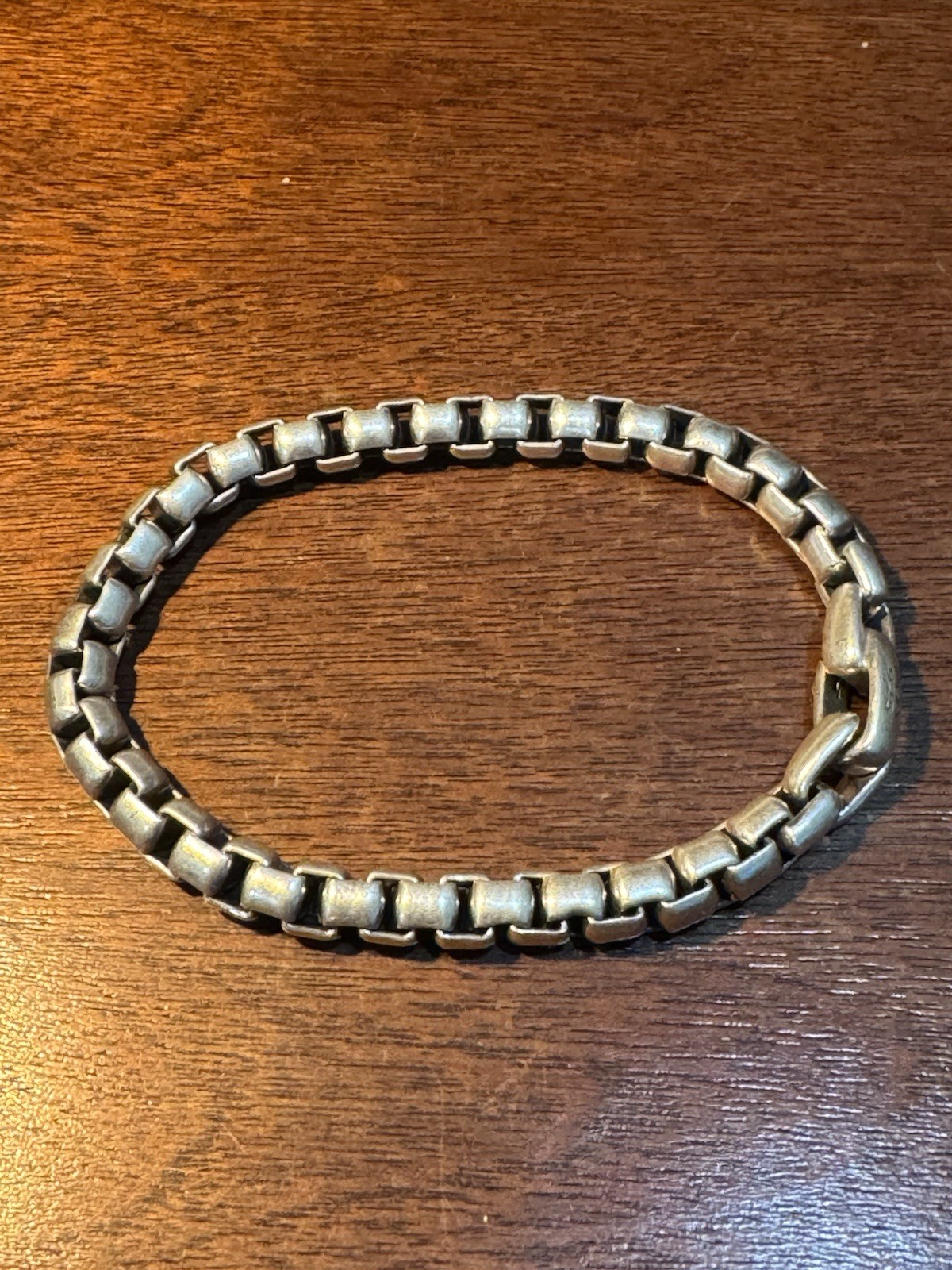 Vintage David Yurman Sterling Silver Men’s Box Link Bracelet Approx 8.5 Inches