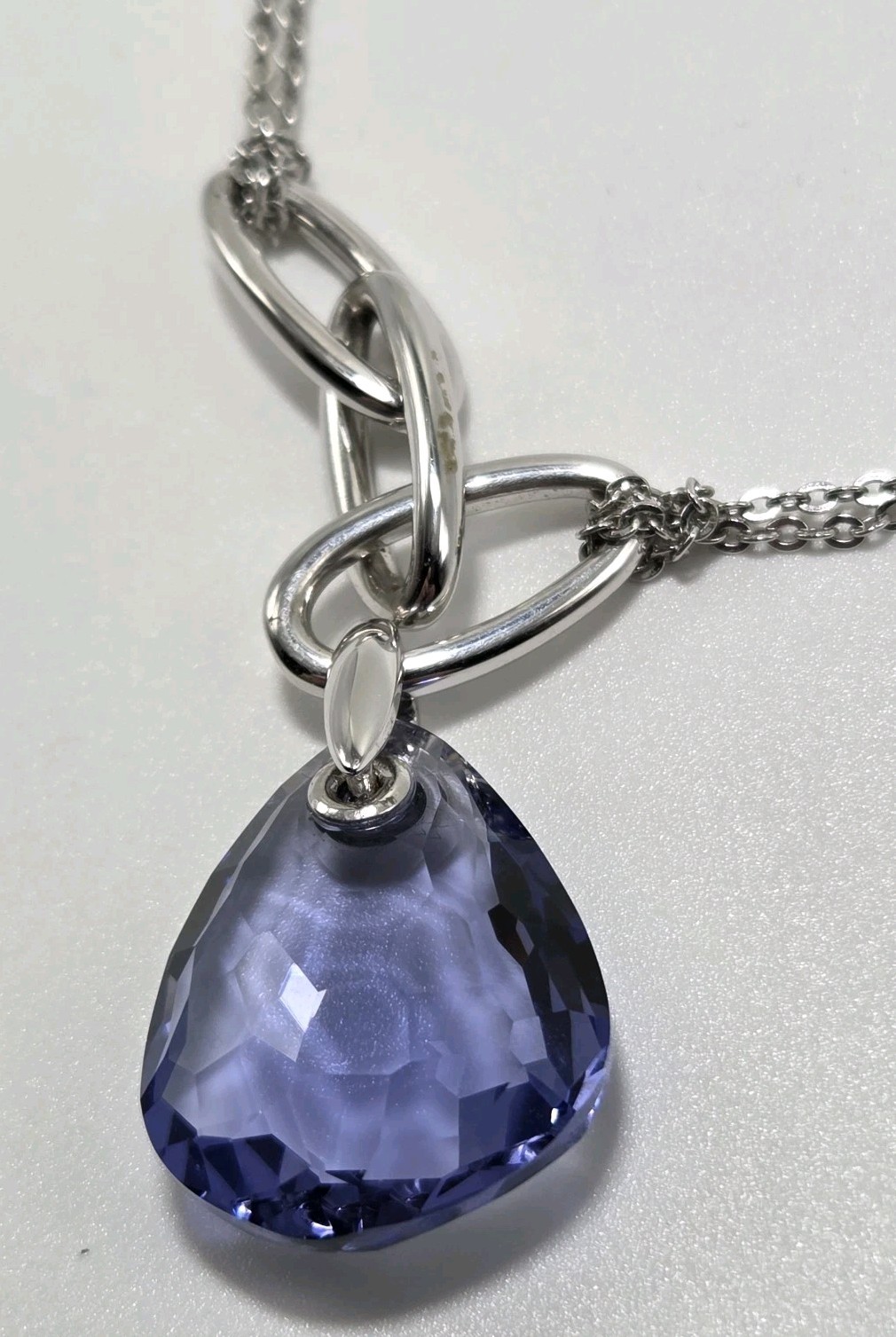Signed SWAROVSKI MINI PARALLELE Tanzanite Necklace 1098422 Hangtag Swan Stamp