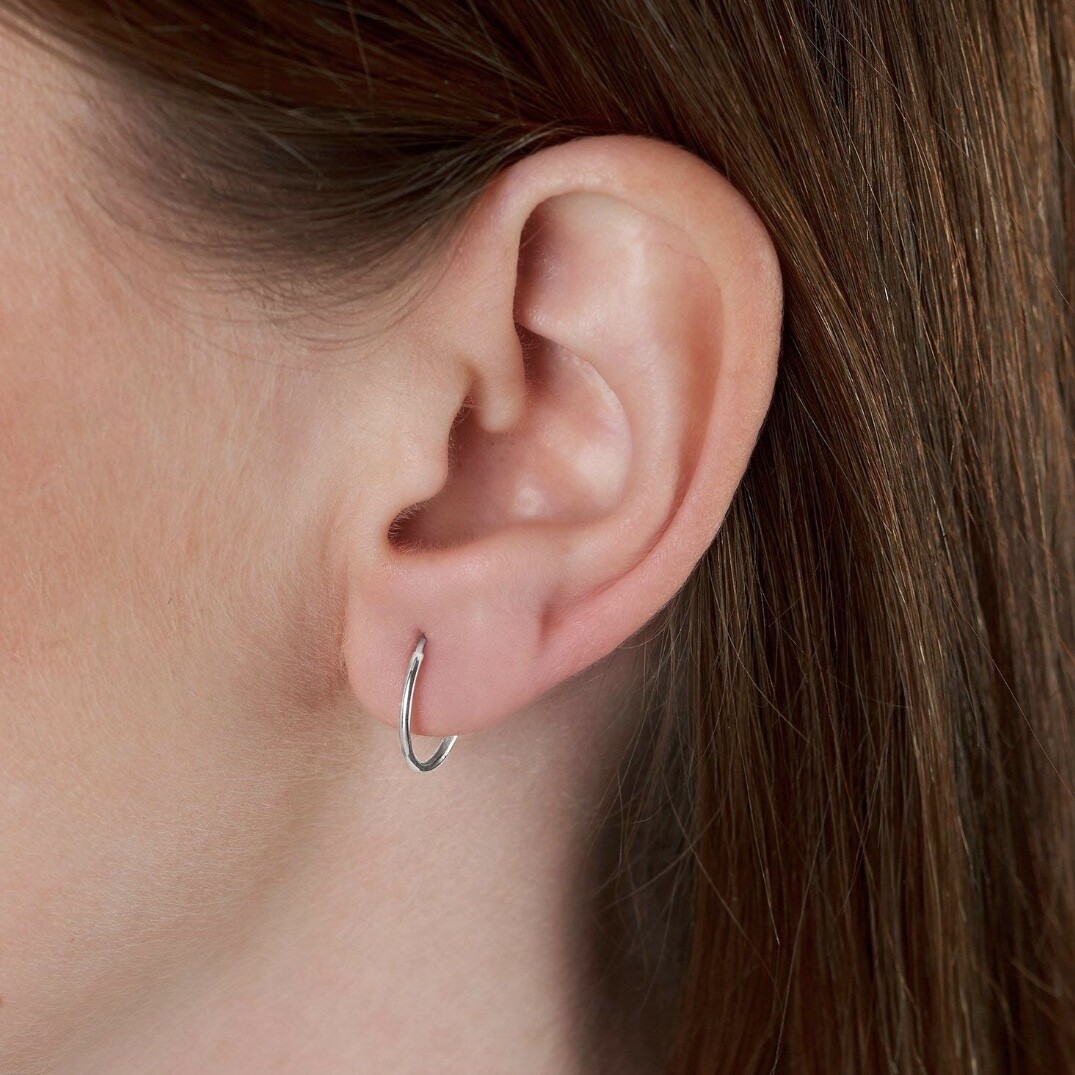 3 Pack 925 Solid Sterling Silver Hoop Earrings -Endless Hoop Earrings Set