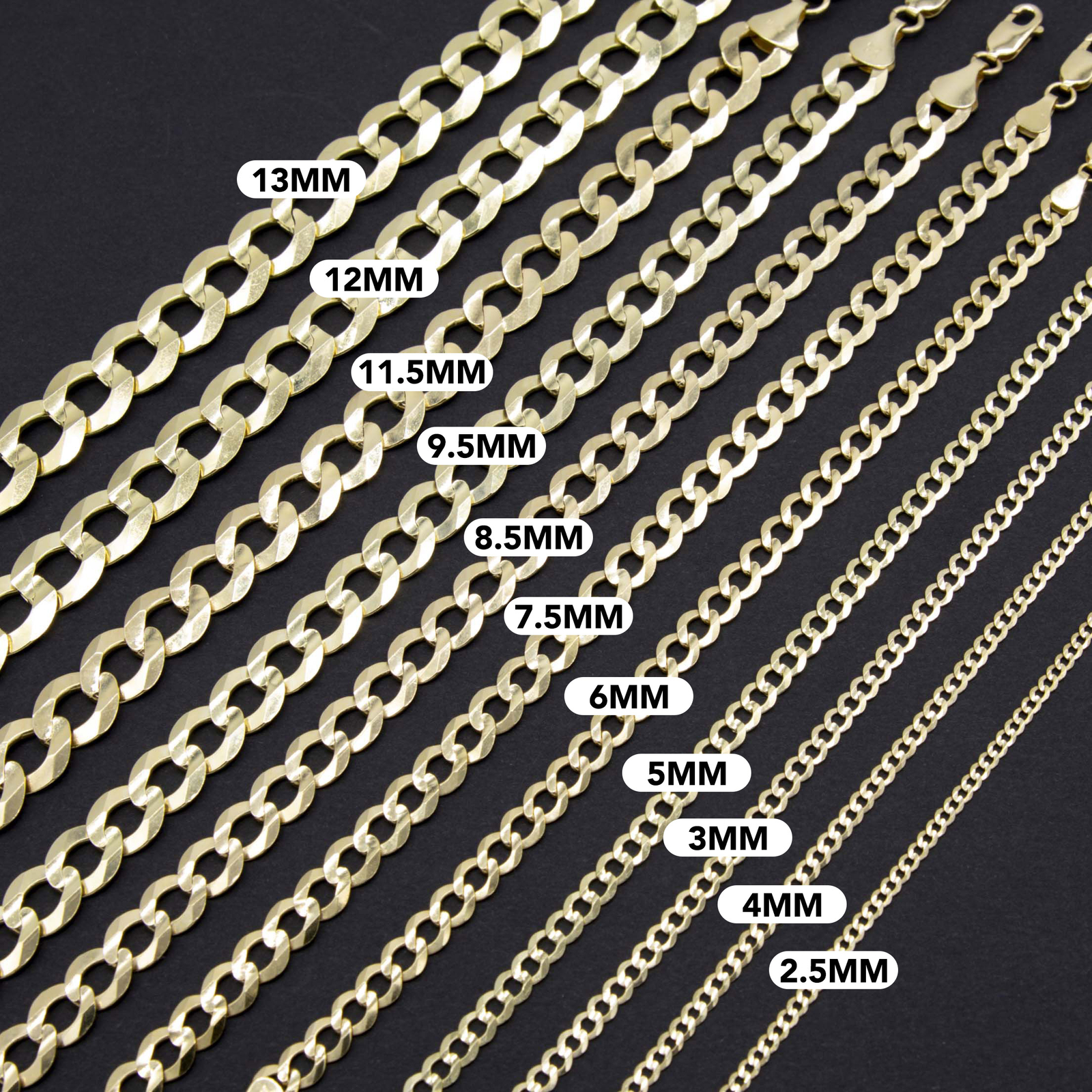 Shiny Curb Link Chain Bracelet Solid Real 10K Yellow Gold All Sizes