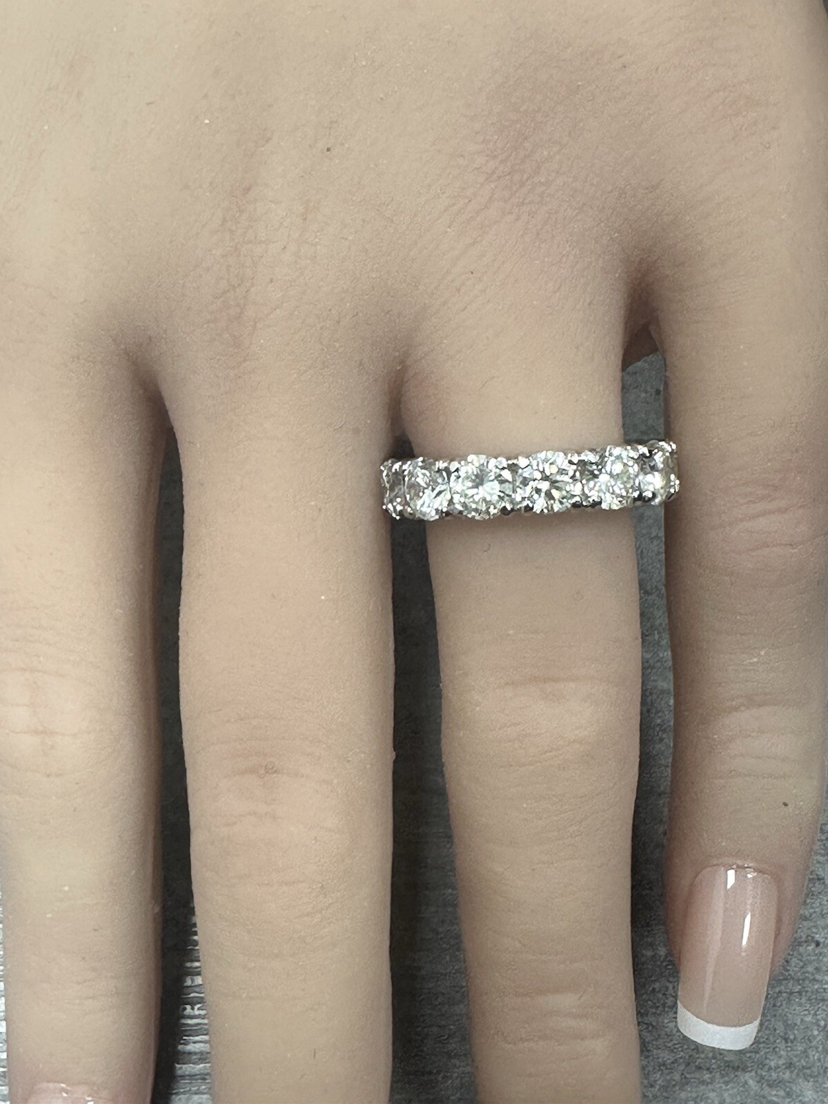 Stunning Platinum Natural Round Diamond Eternity Band ~ 5.92 cttw
