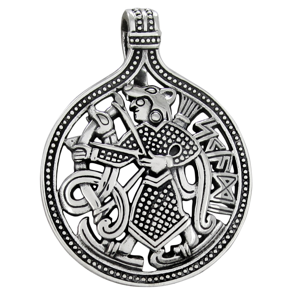 Sterling Silver Skadi Norse Goddess Pendant – Viking Pagan Jewelry Dryad Design