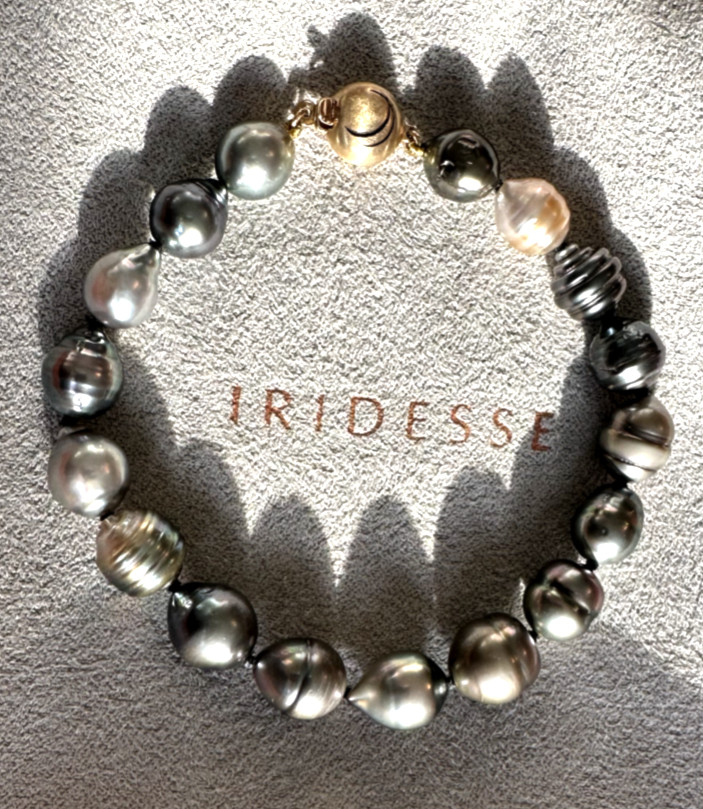 Designer IRIDESSE by Tiffany Co. 14K Yellow Gold Tahitian Baroque Pearl Bracelet
