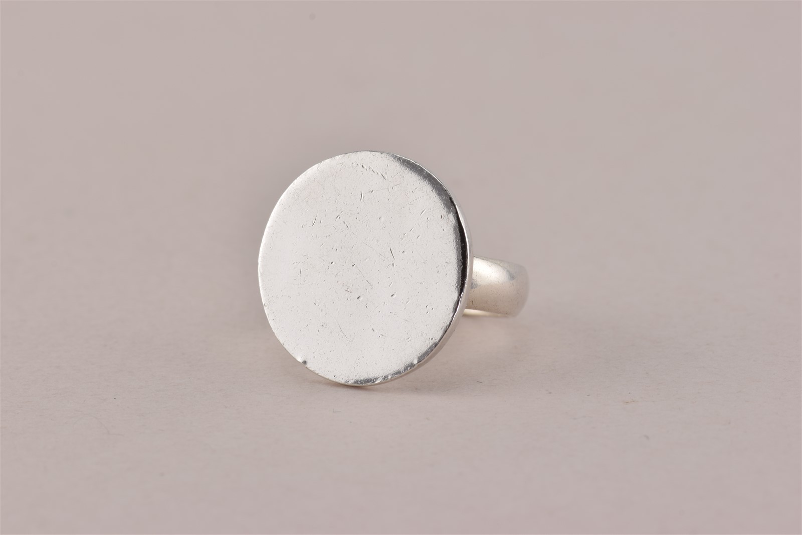 Sterling Silver 19mm Round Engravable Band Ring Mex 925 Sz: 5