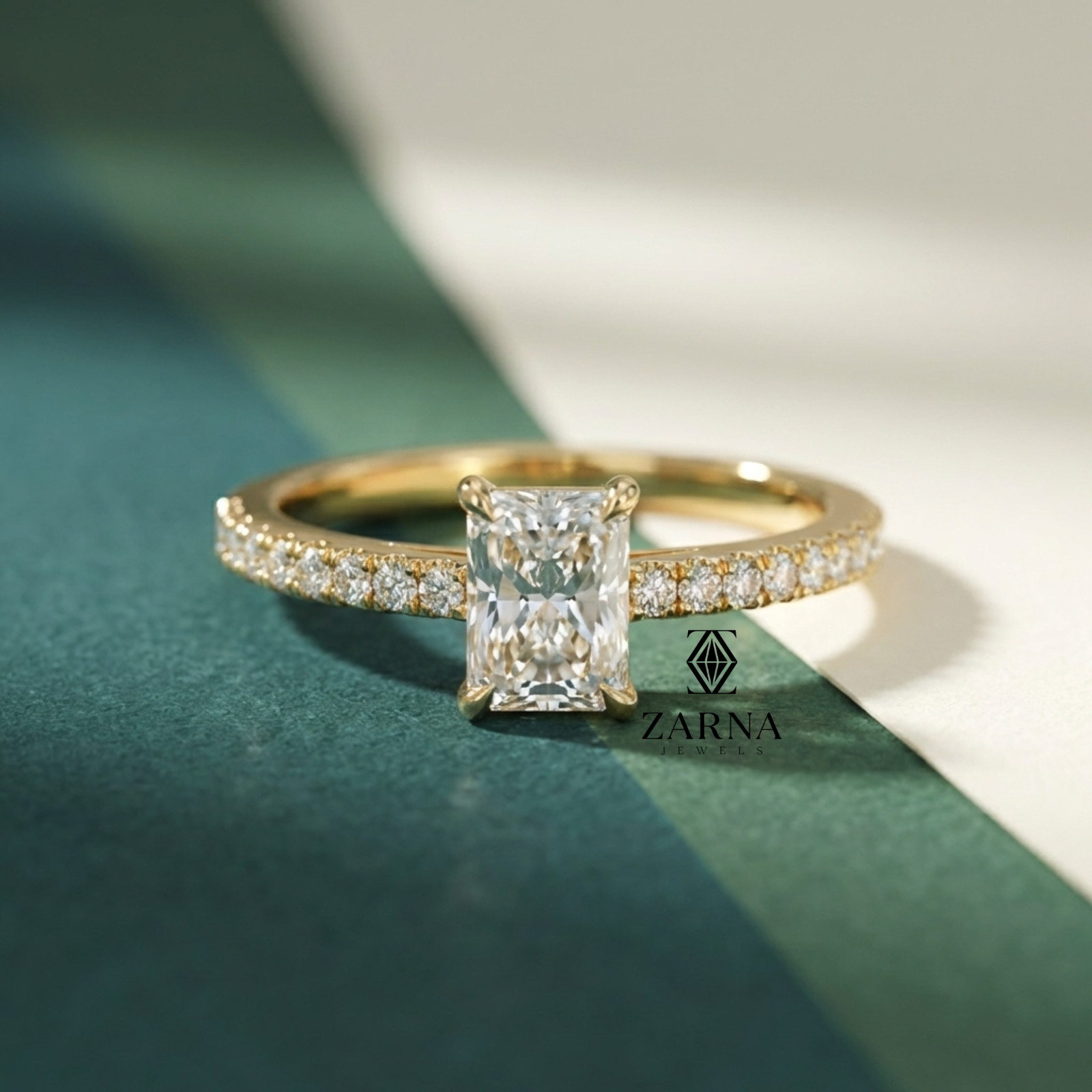1.00 Ct. Radiant Cut Solitaire Lab Grown Diamond Engagement Ring Gift For Her