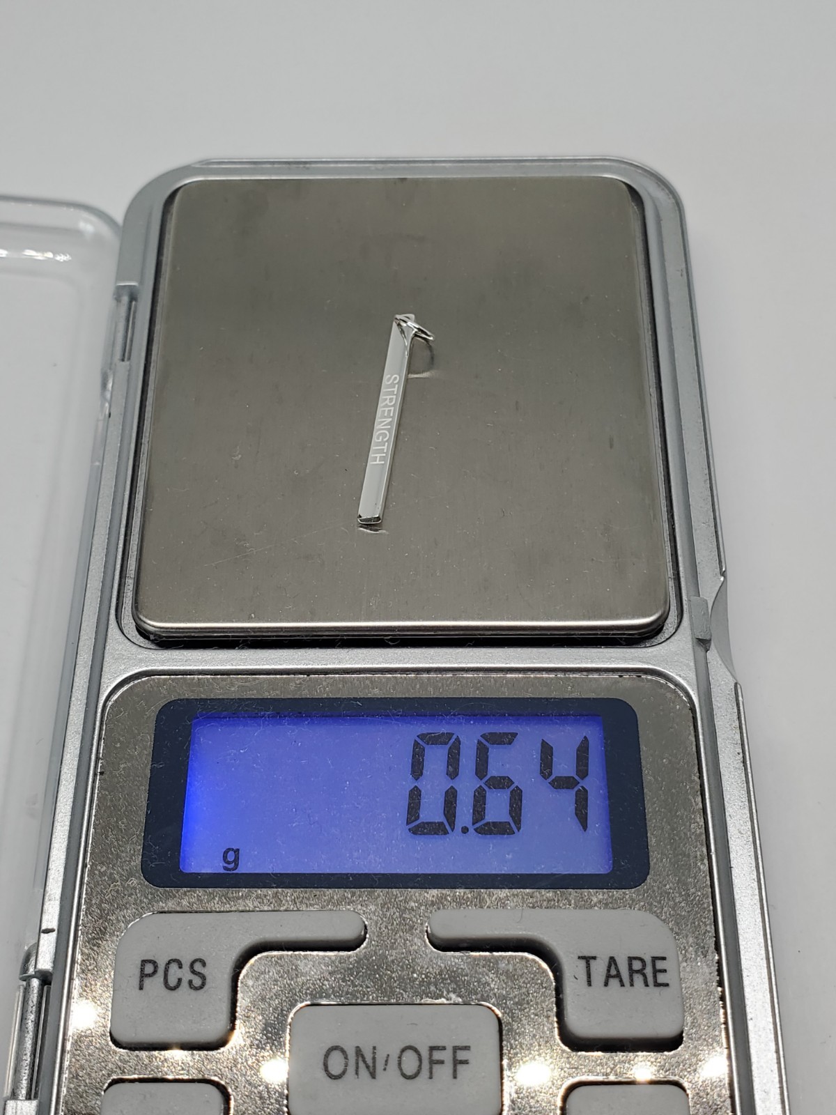 Sterling Silver Strength Bar Engraved Charm/Pendant 925