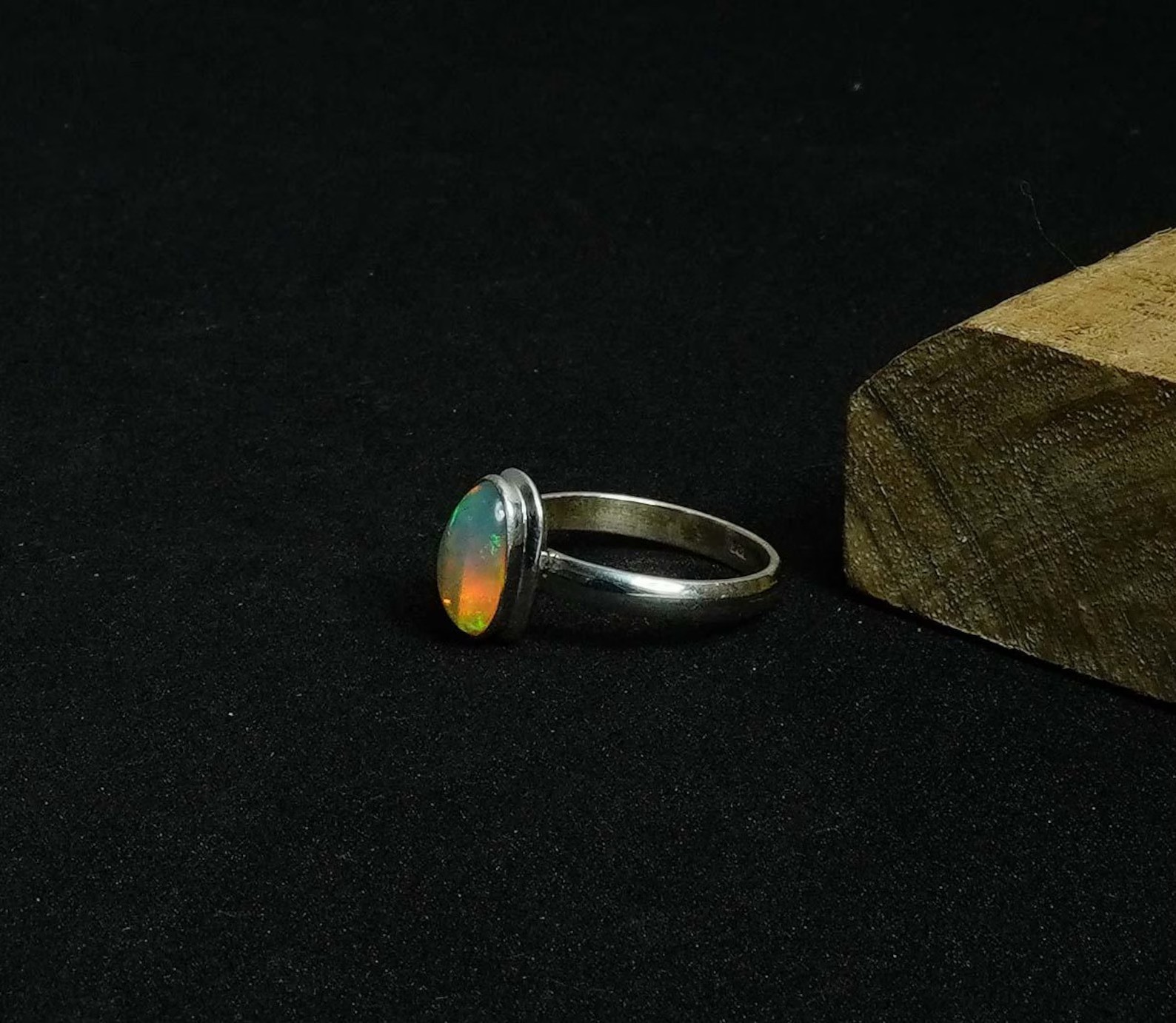 Ethiopian Opal Sterling Silver Ring: October Birthstone Jewelry