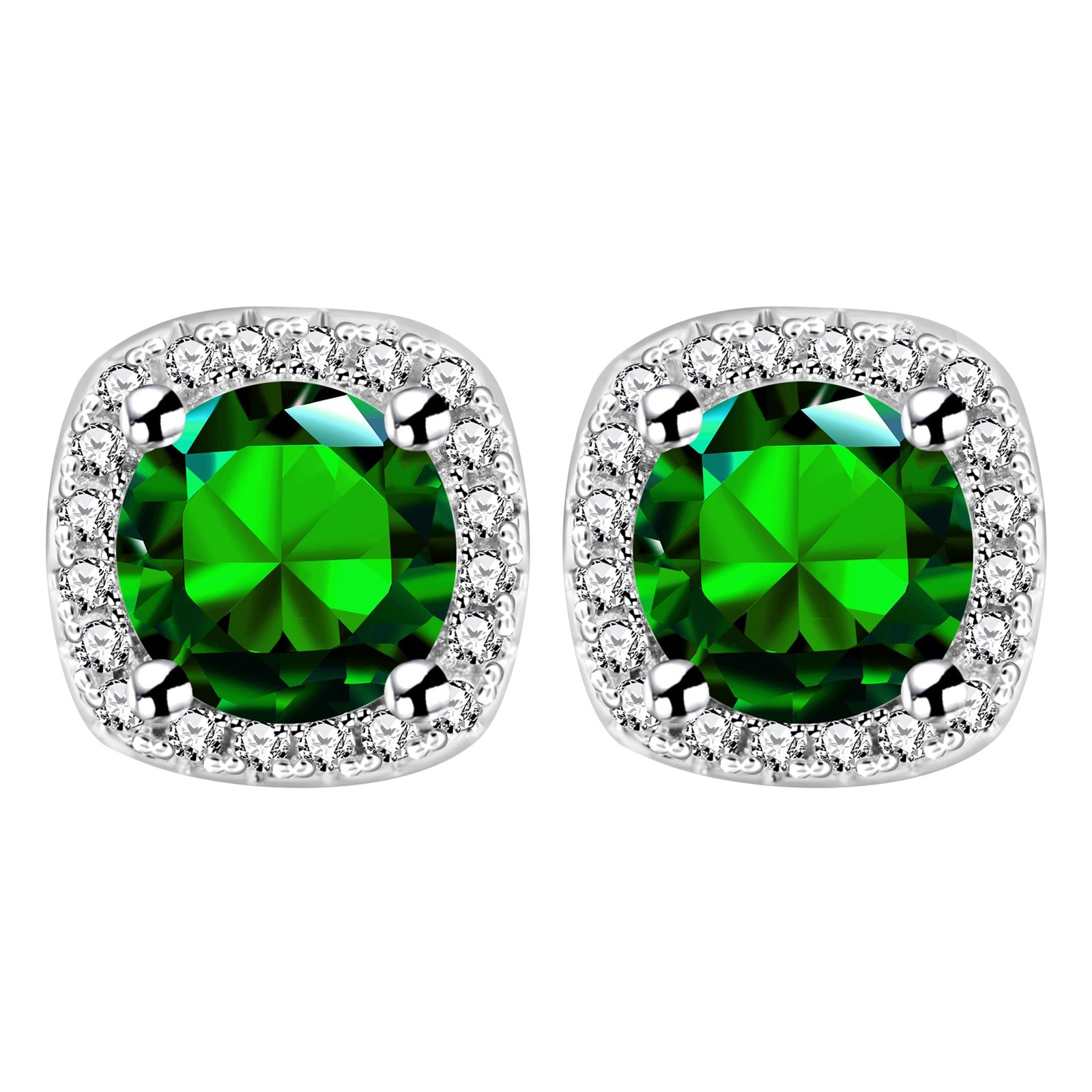 Exquisite and Compact Super Sparkling Rock Sugar Zircon Earrings for Green, A Gi