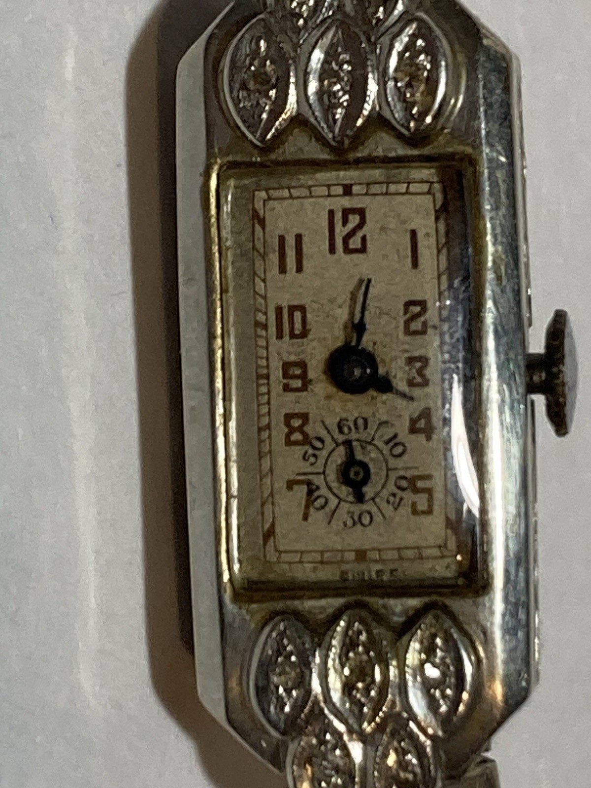 Vintage Kestenmade Master 18k White Gold Watch Round Diamonds & 14k GF Band