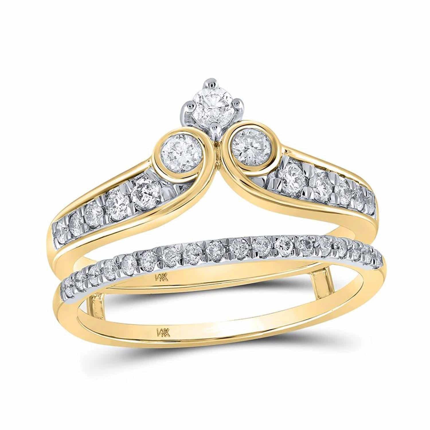 0.50CTW Natural Diamond 14K Yellow Gold Wrap Ring Enhancer