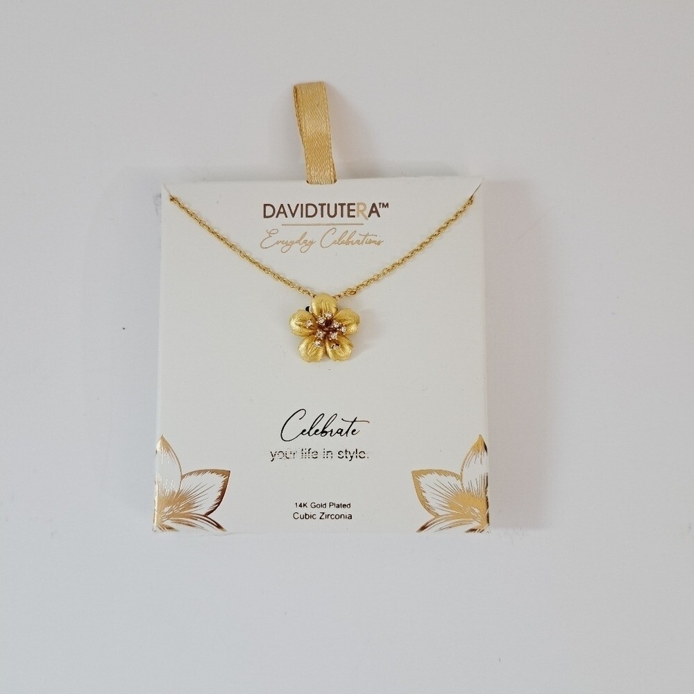 David Tutera Everyday Celebrations Gold Flower Pendant Necklace