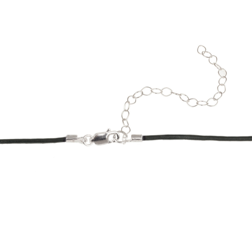 .925 Silver Gray Pearl on Leather Beaded Necklace