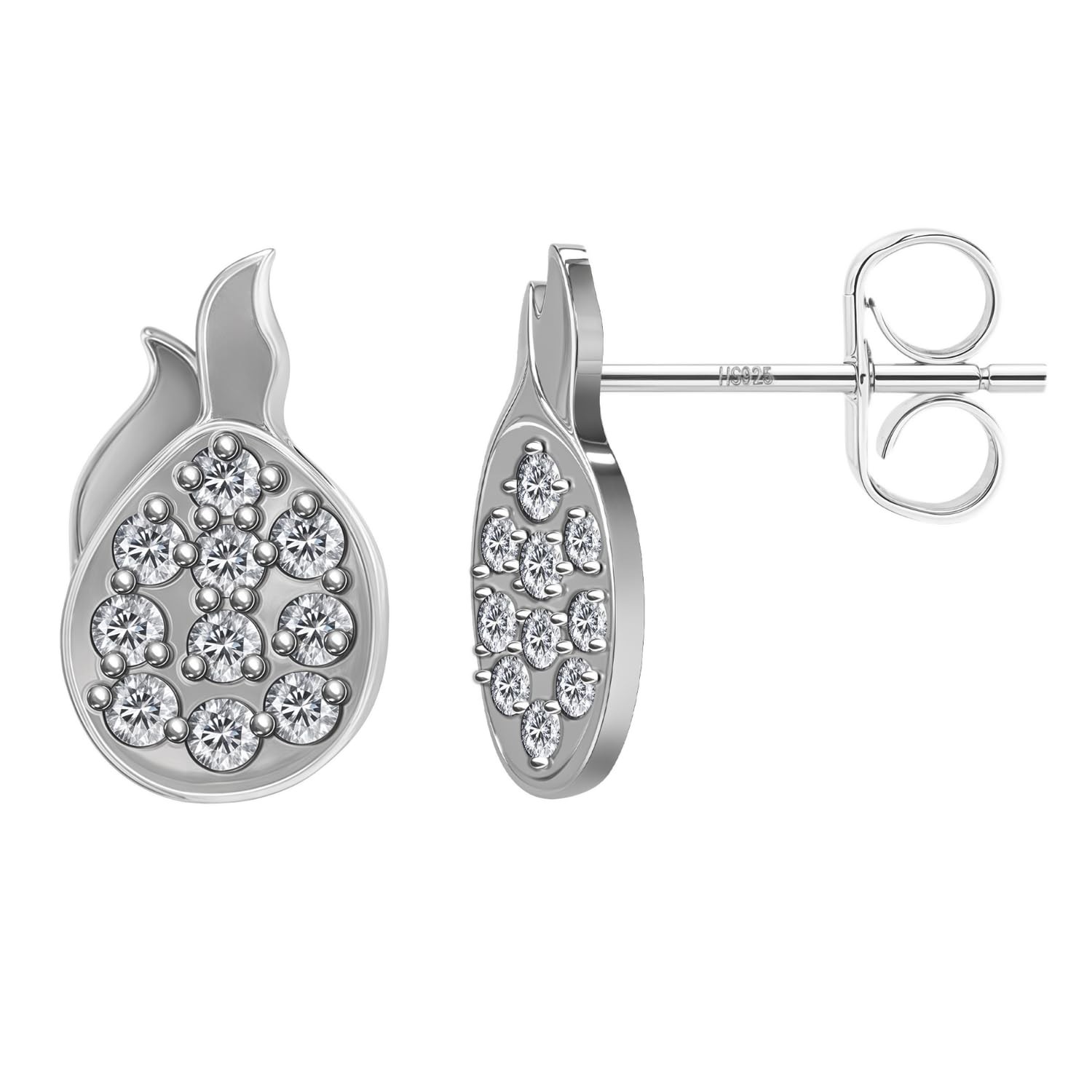 925 Silver Minimal Designer Earrings 92.5 Sterling Silver and Diamond Like Bri