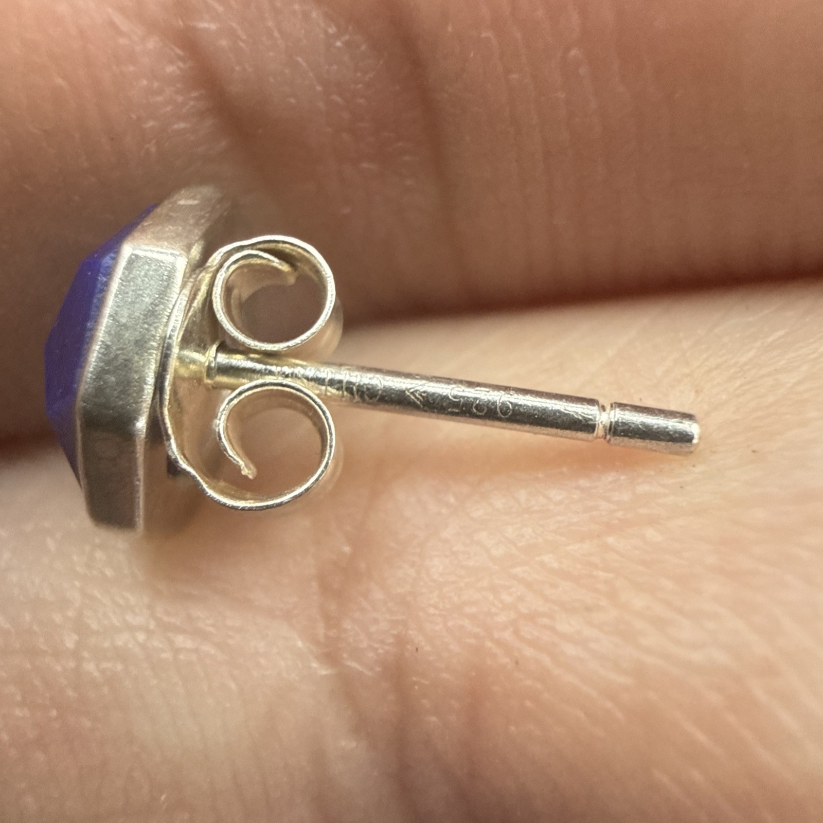 SILPADA 925 STERLING SILVER MATTE LAPIS LAZULI STUD EARRINGS – 1.3g