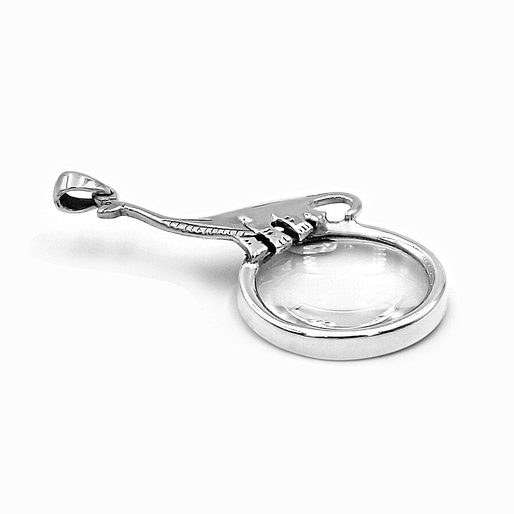 Dinosaurs Magnifying Glass Loop Pendant Sterling Silver 925 Collectible Gifts