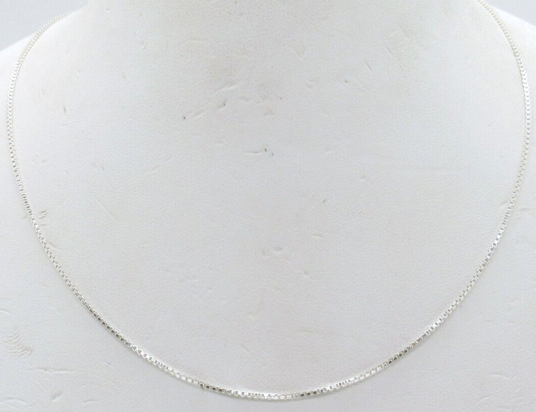 NEW STERLING SILVER .925 RHODIUM PLATED 20″ THIN BOX STYLE LINK CHAIN NECKLACE