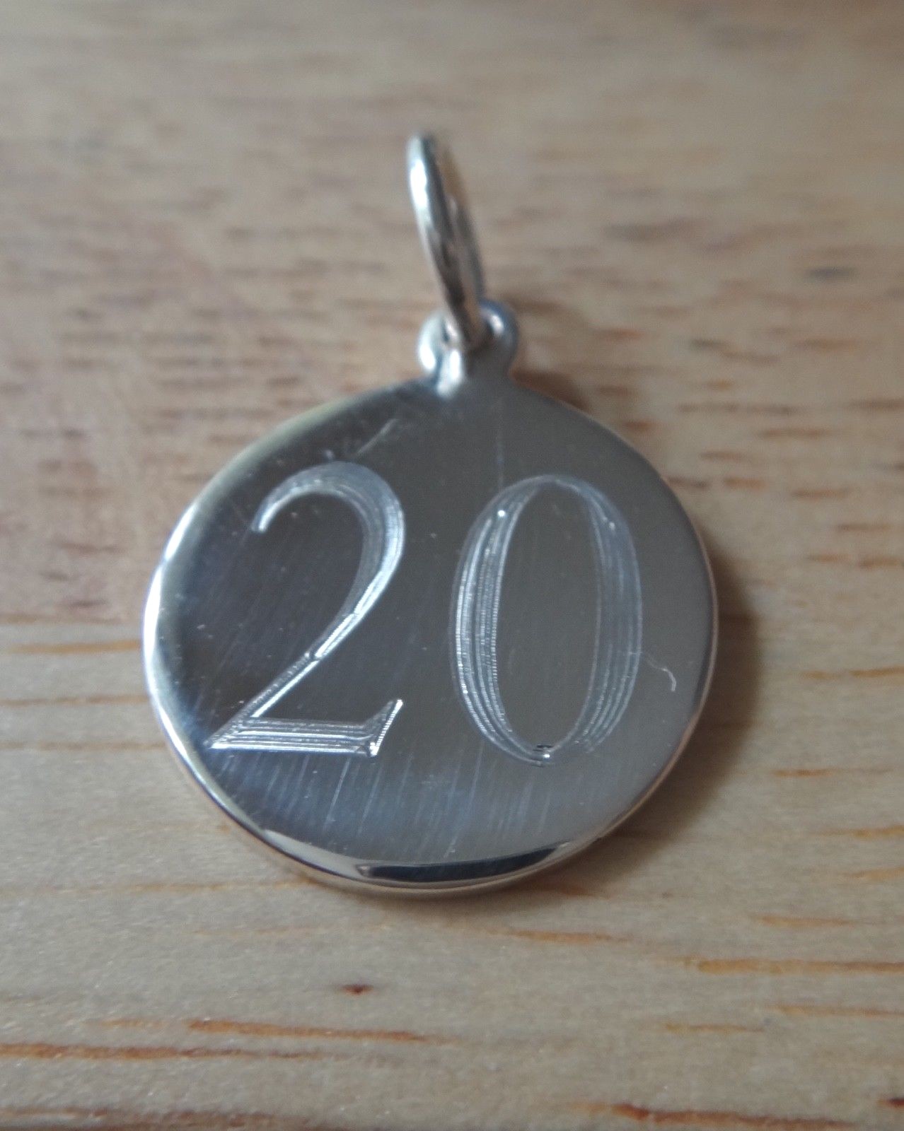 Sterling Silver 15mm Number 20 Twentieth Birthday Anniversary Engraveable Charm