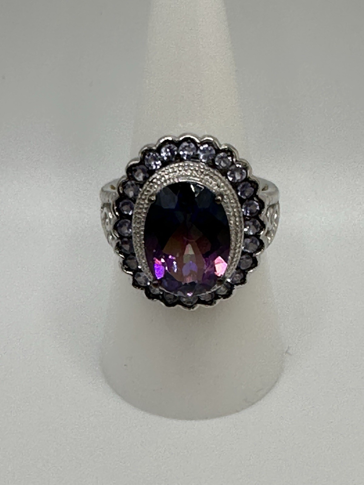Bi-colored Fluorite With Iolite In Sterling Silver