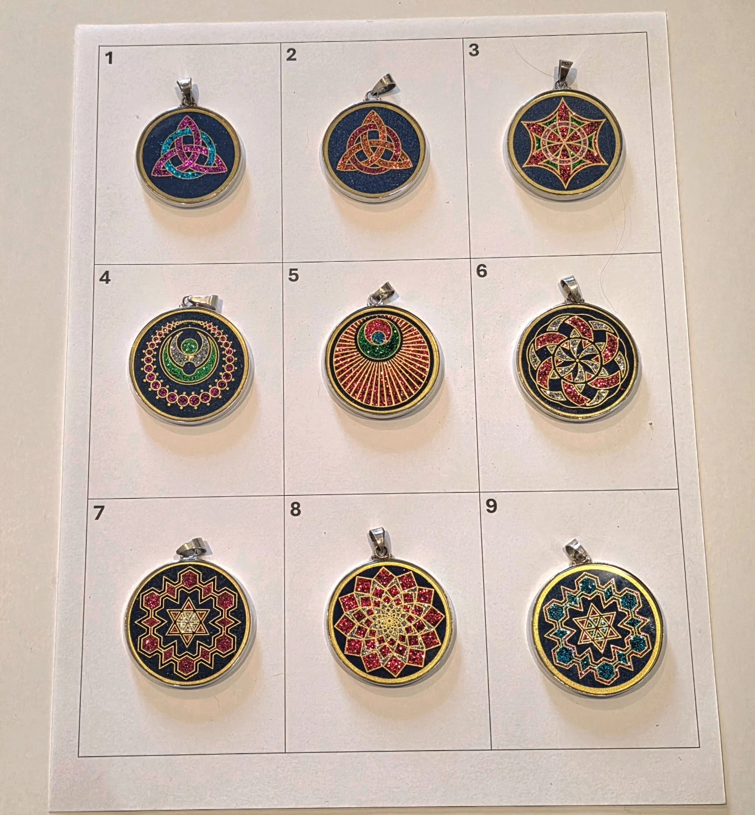 Lapis Lazuli Pendants 2 – Sterling Silver – Sacred Geometry – More Variations