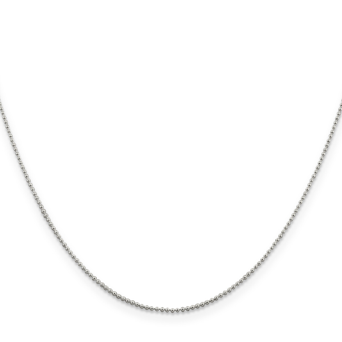 Sterling Silver Beaded Chain 16″, 18″, 20″, 22″, 24″ Inch Lengths