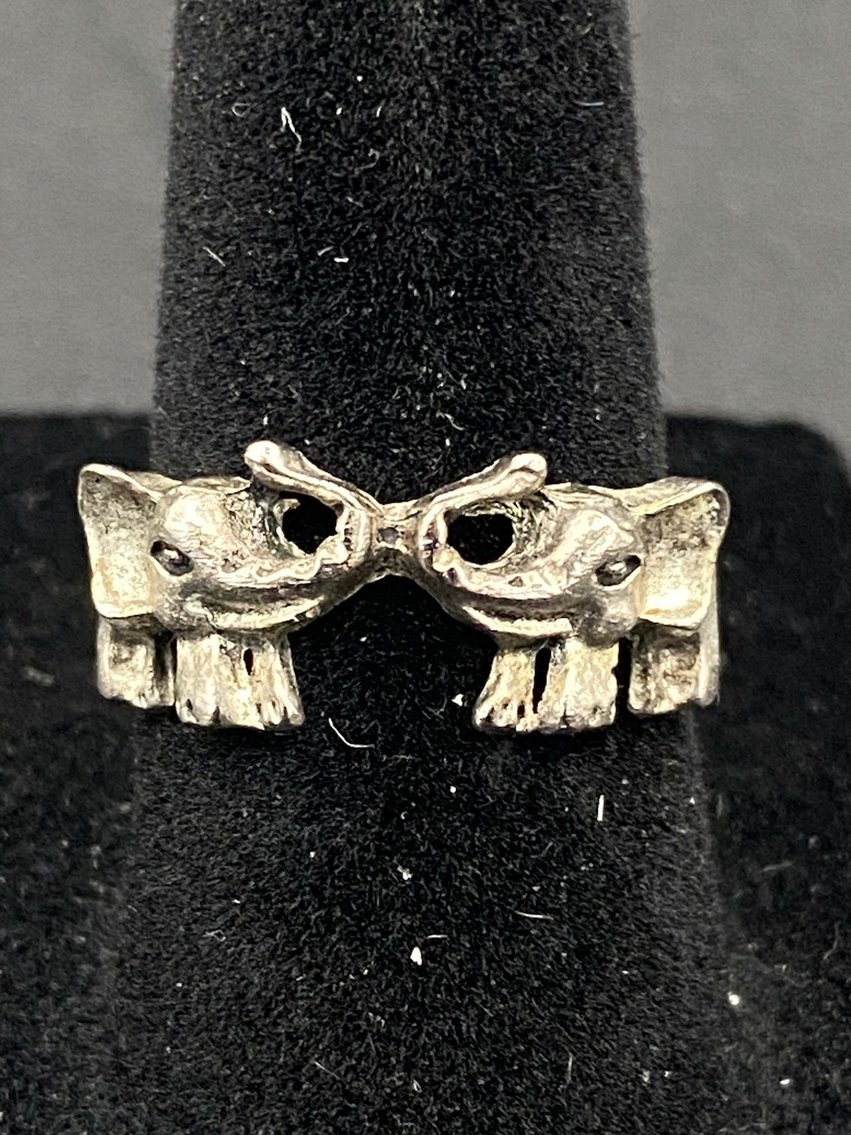Sterling Silver Elephant Wrap Around Ring No Mark Sz 6