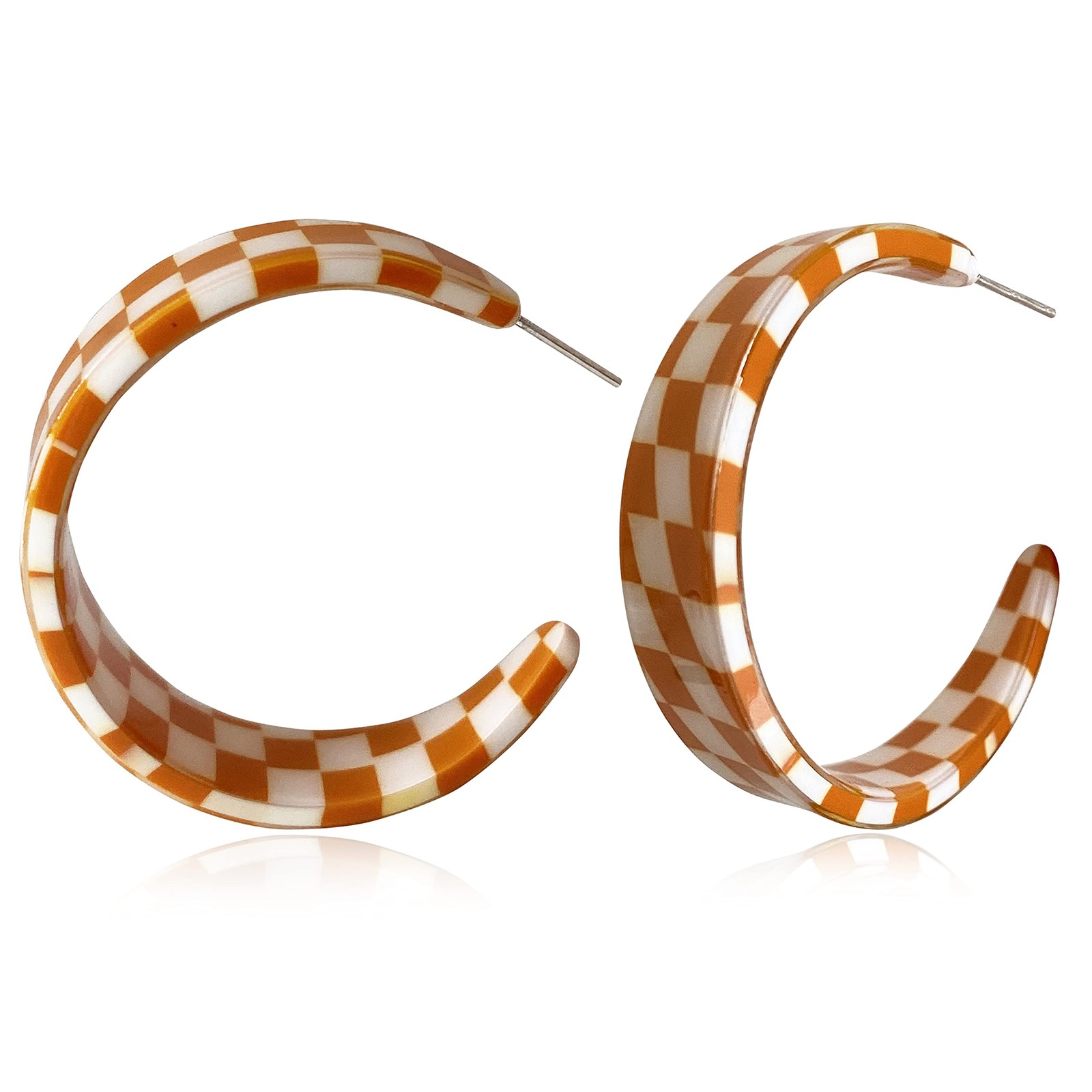 Unique Lightweight Minimalist 70s 80s 90s Vintage C Shaped Acrylic Resin Da – 03