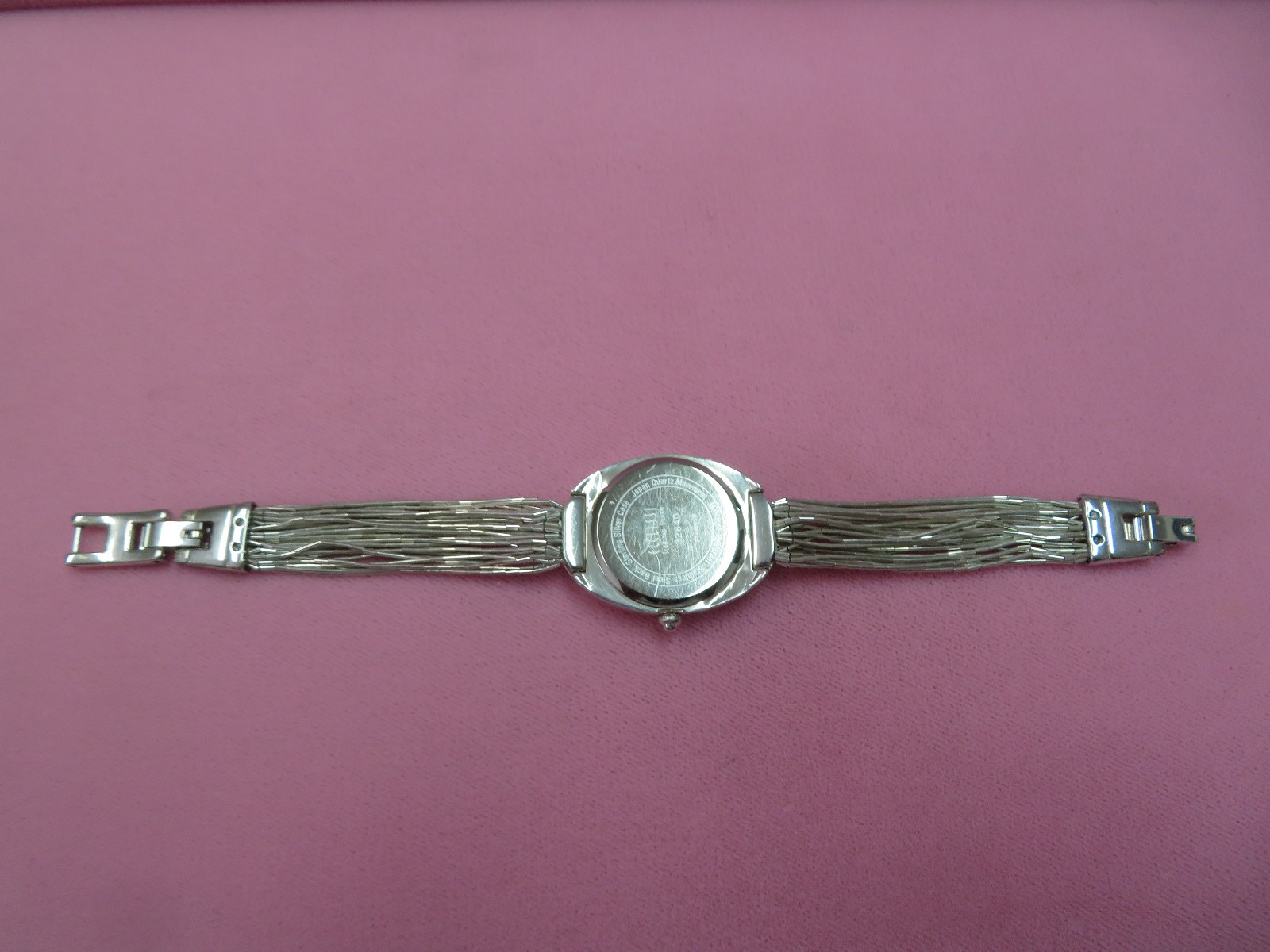 Ecclissi Sterling Silver Oval Case MOP Ladies Watch w/Silver Liquid Band