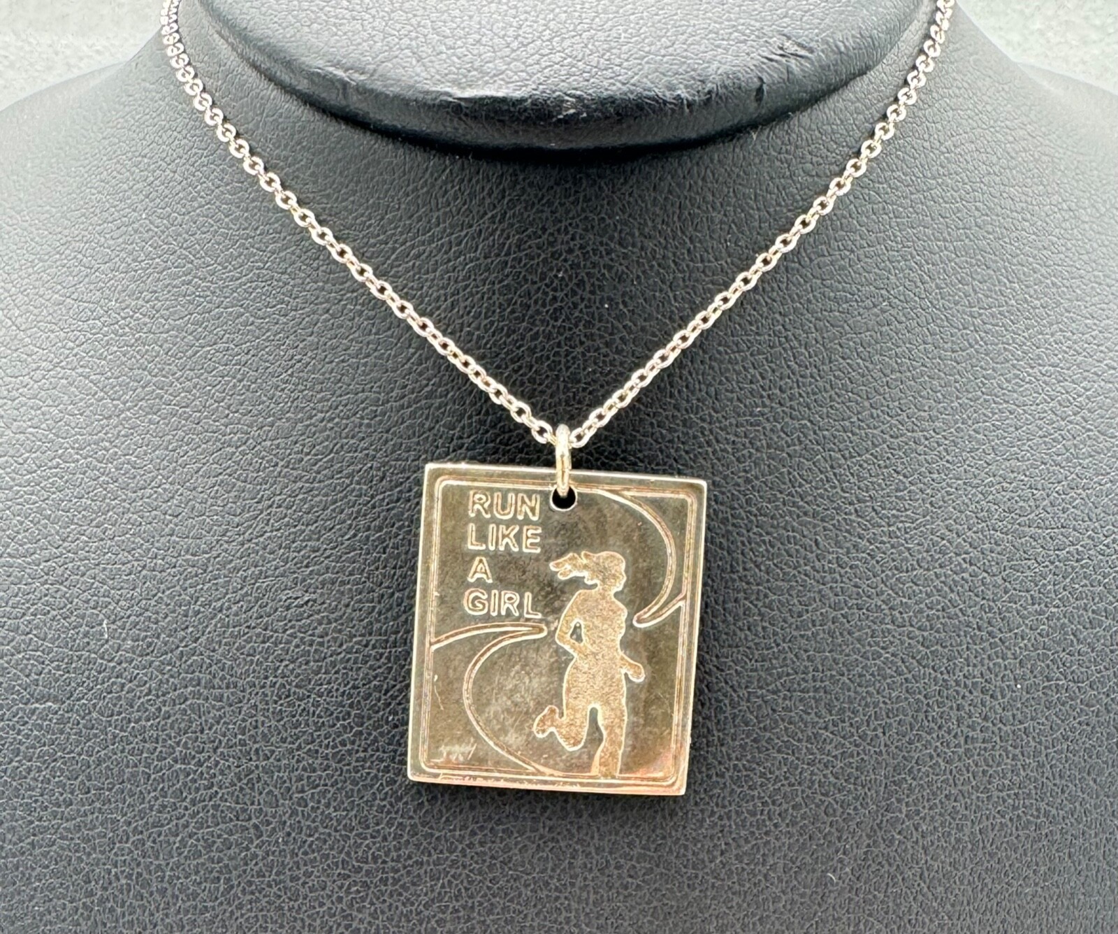 Tiffany & Co. Sterling Silver Nike Women’s Marathon Run Like A Girl Necklace 16″