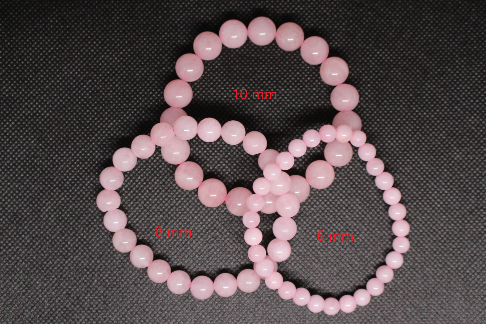 5A Natural Smooth Rose Quartz Stone Elastic Bracelet Gif Bag Digital Certificate