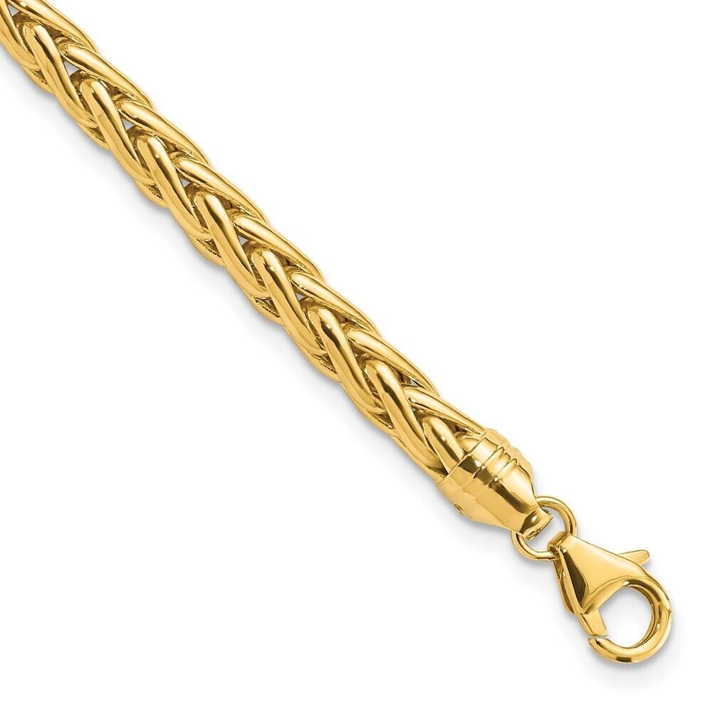 14k Yellow Gold Polished 8.5in Wheat Chain Bracelet Perfect Gift for Her