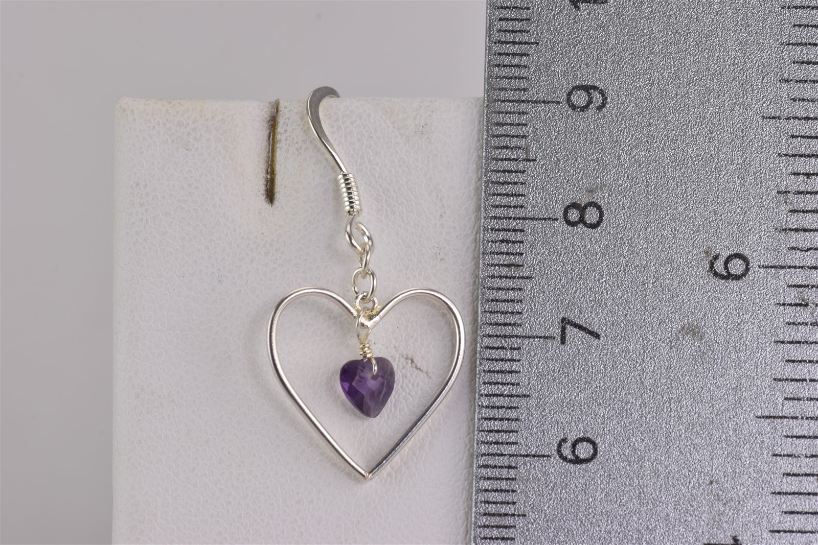 Sterling Silver 17mm x 17mm Open Framed Heart Dangling Accent Hook 925 Earrings