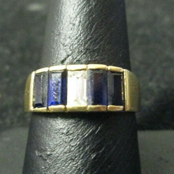 sliver ring size 8 with dark stones