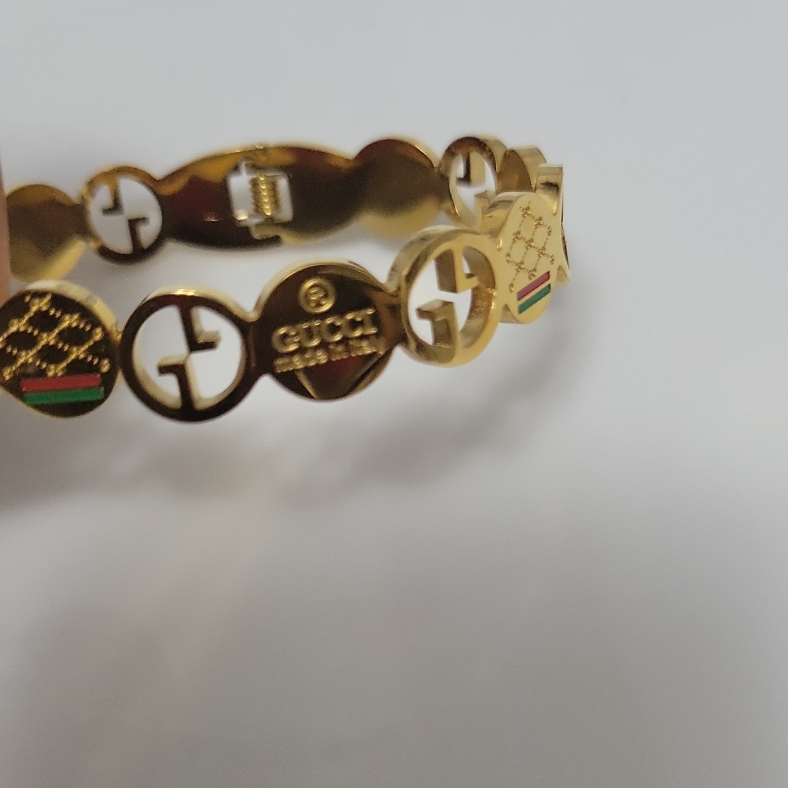 Solid Yellow Gold Vintage Bamboo Bangle Bracelet
