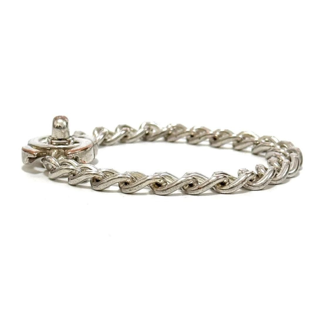 Chanel Coco Mark Chain Bracelet Bangle Turnlock Silver Women’s Accessory