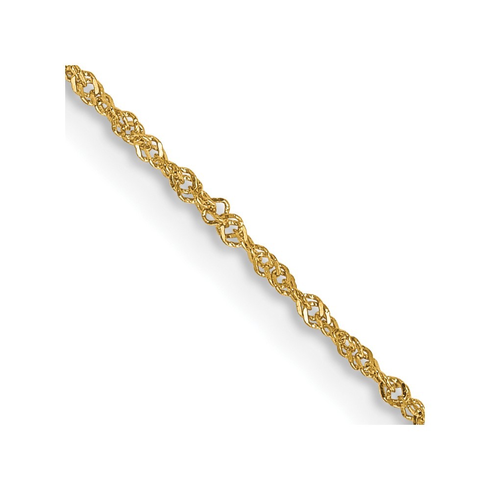 14K Yellow Gold 1mm Singapore Spring Ring Clasp Chain Necklace L-30″ 1.19gm